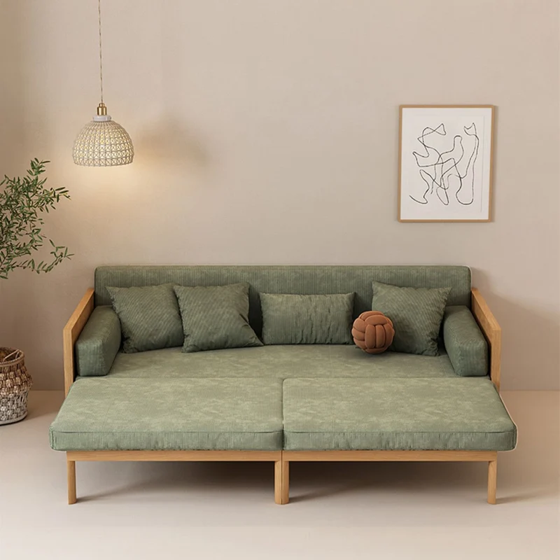 Janpandi ausziehbares Multifunktions-Schlafsofa mit Massivholzrahmen