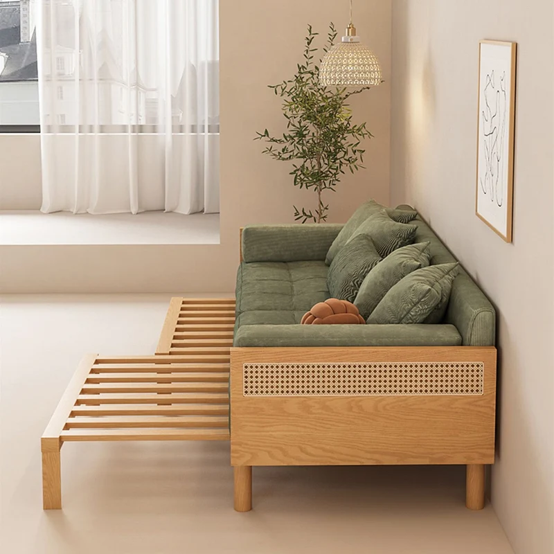 Janpandi ausziehbares Multifunktions-Schlafsofa mit Massivholzrahmen