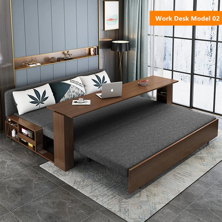 Platzsparendes Multifunktions-Schlafsofa mit klappbarem Schreibtisch