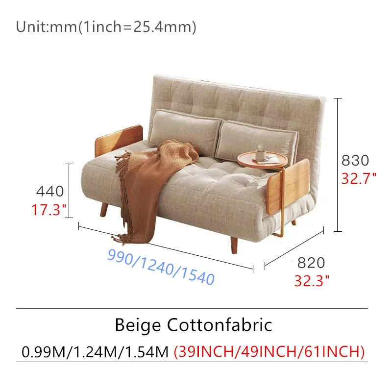 Verstellbares Schlafsofa mit drehbarer Armlehne