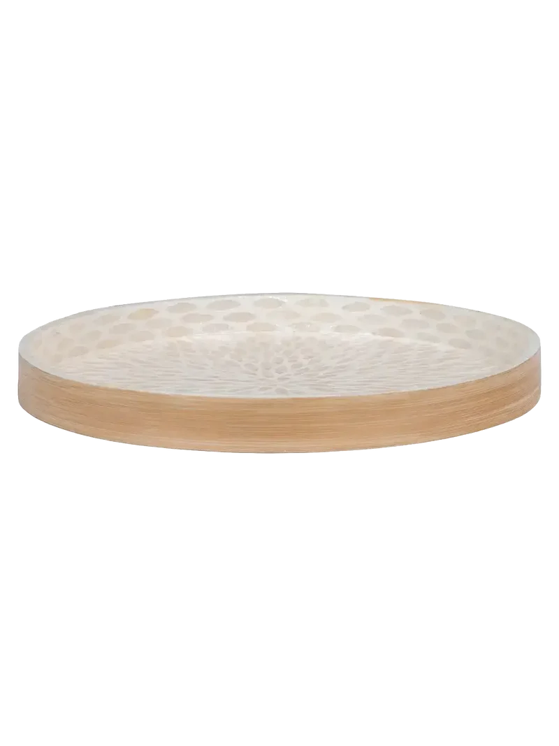 Tablett Bambus/Capiz, beige