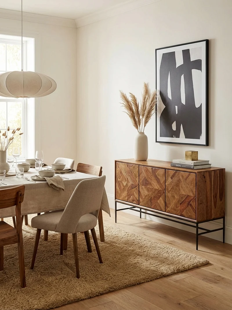 Sideboard – Massivholz, 123x70x45 cm, Industrial-Stil, Stauraum