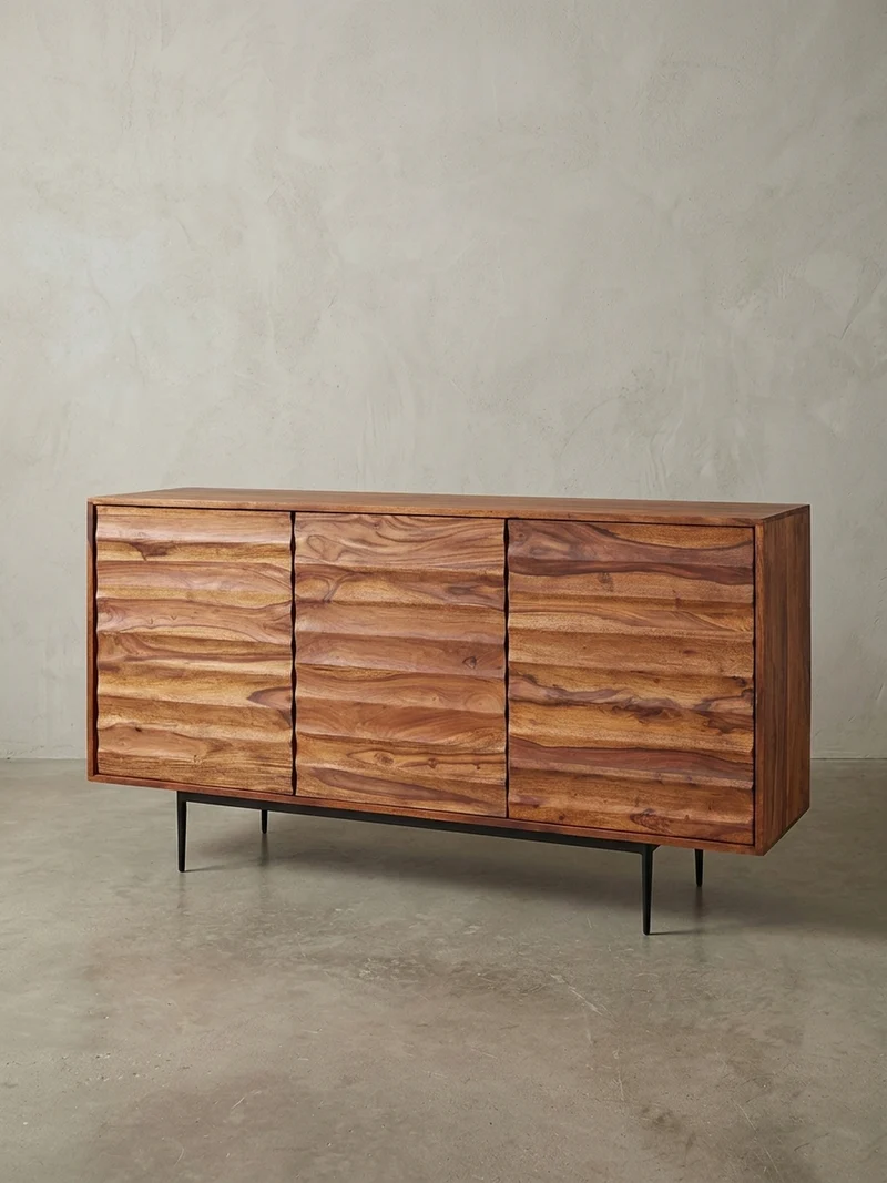 Sideboard – Massivholz, 150 cm breit, 3 Türen, modern