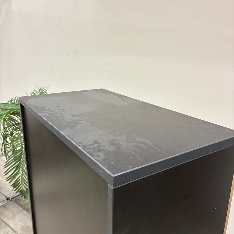 PALMBERG Büroschrank Buche Dekor Schwarz 4OH 3 Einlegeböden Schrank Gebraucht