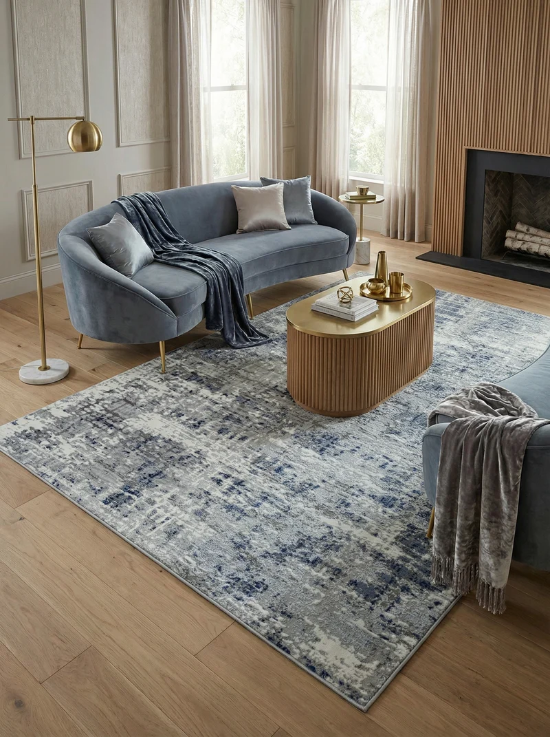 Teppich Velours mit Metallic-Glanz abstrakt robust pflegeleicht