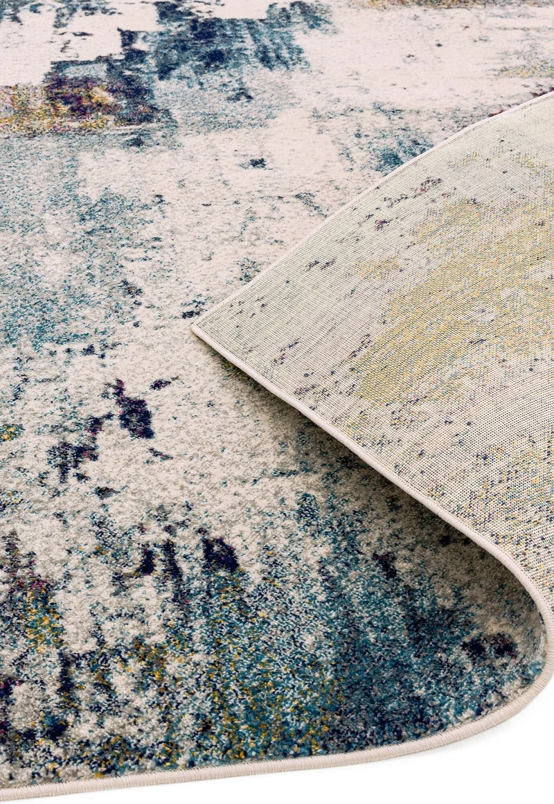 Teppich Kunstfaser kurzflor abstrakt bunt