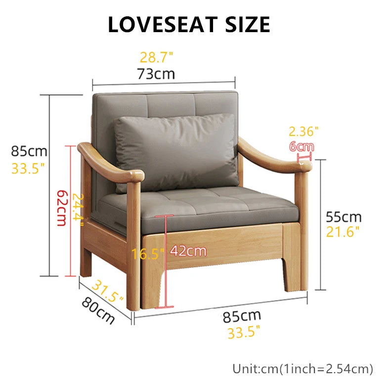 2-in-1-Schlafsofa aus massivem Holz