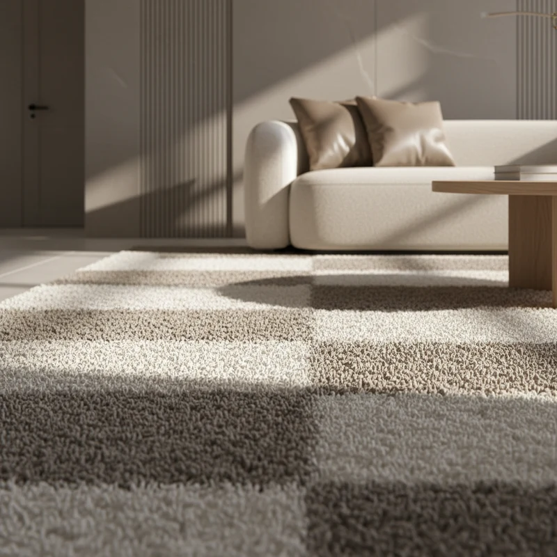 Shaggy Hochflor-Teppich Karo – Waschbar & Flauschig | 3,00 cm Florhöhe für Barfußkomfort