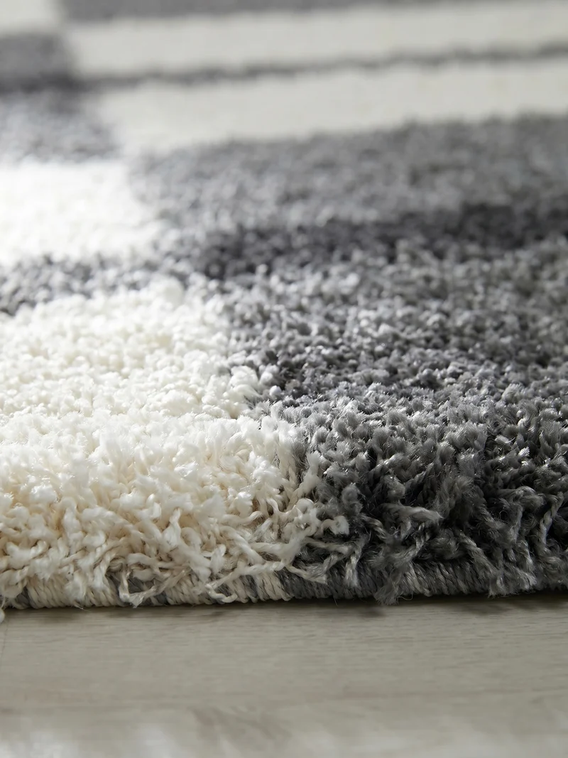 Shaggy Hochflor-Teppich Karo – Waschbar & Flauschig | 3,00 cm Florhöhe für Barfußkomfort