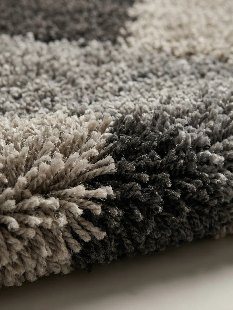 Shaggy Hochflor-Teppich Karo – Waschbar & Flauschig | 3,00 cm Florhöhe für Barfußkomfort