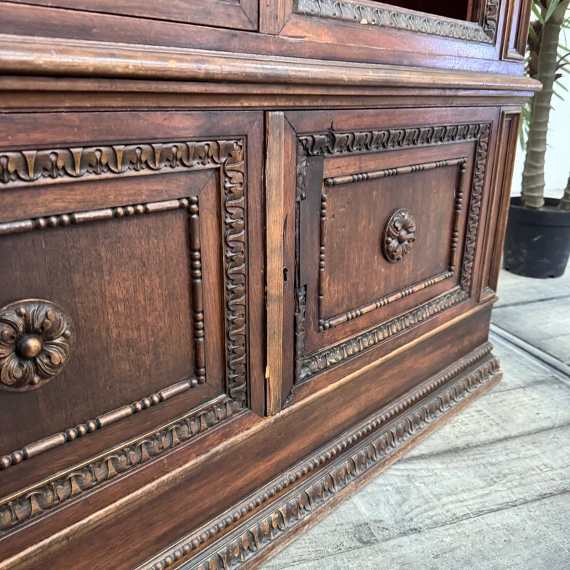 Vintage Bücherschrank Holz Mahagoni Antiker Schrank Gebraucht