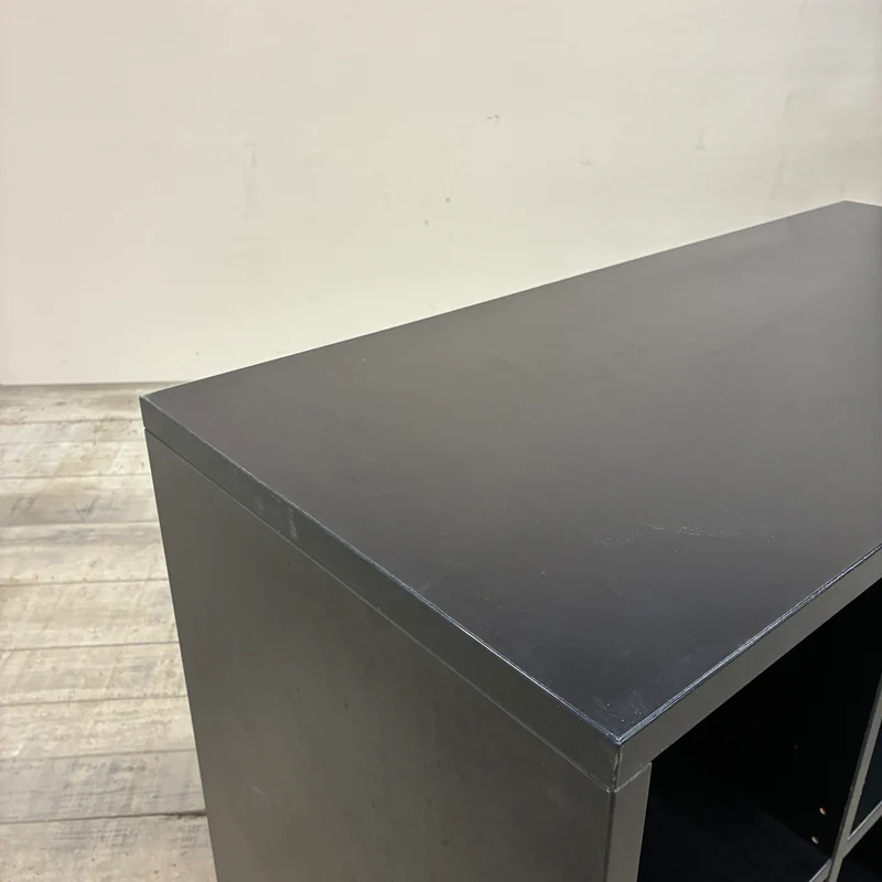 Büro Regal Sideboard Schwarz Holz Mit 6 Fächern Regal Gebraucht