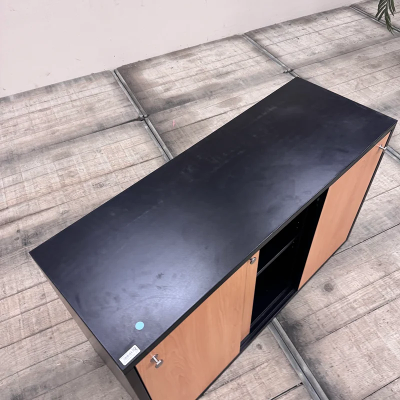 Sideboard Buche Holz Schiebetüren Büro Schrank Gebraucht