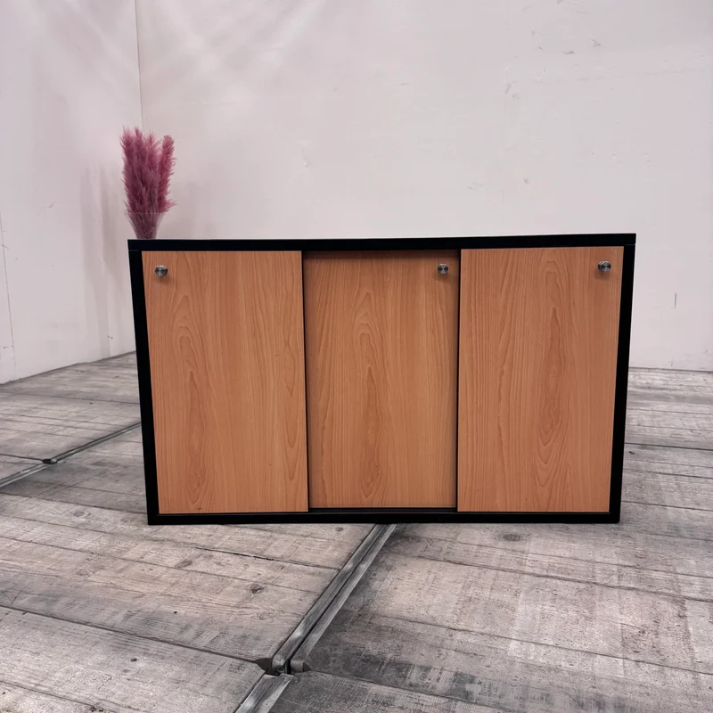 Sideboard Buche Holz Schiebetüren Büro Schrank Gebraucht