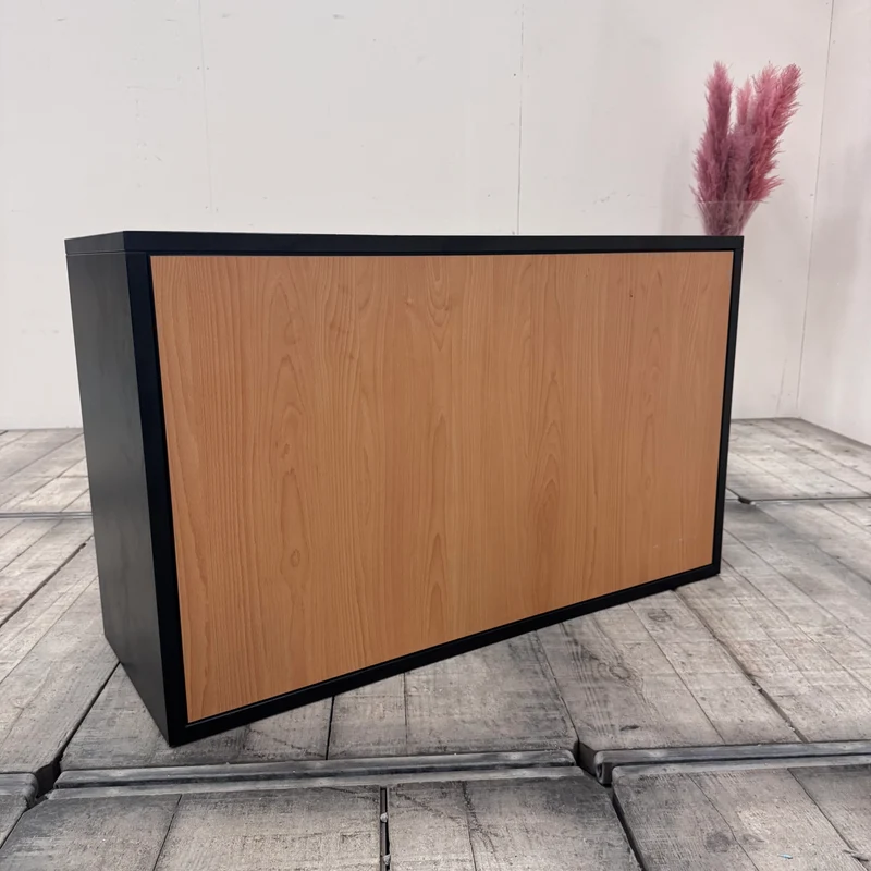 Aktenschrank Schwarz Braun Holz Mit 4 Fächern Büro Schrank Gebraucht