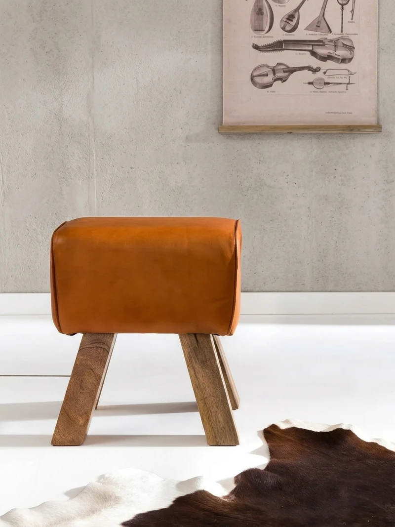 Sitzhocker Retro Landhaus Holzbeine