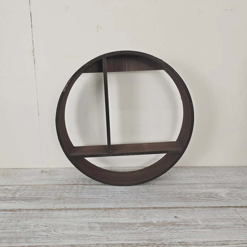 Home Accents Wandregal 37cm Braun Holz Rund Fächer Regal