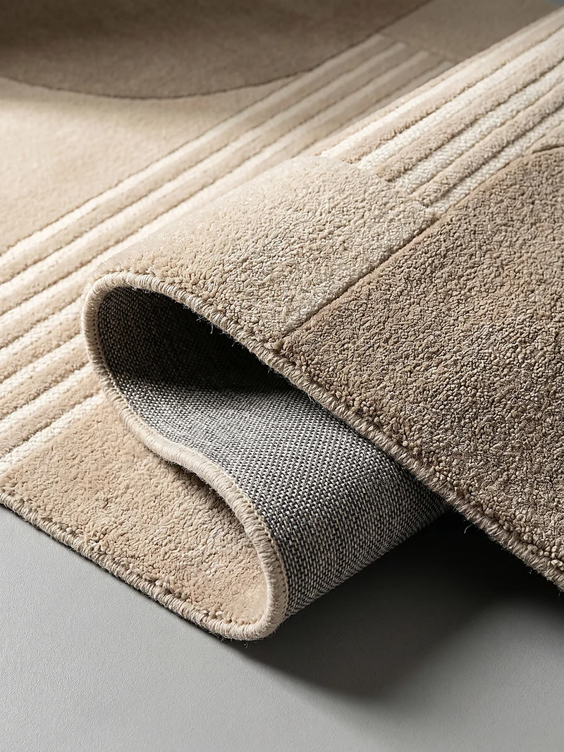 Handgetufteter Wollteppich Abstrakt · 100 % Wolle · Hand-Schnitt-Relief 10 mm