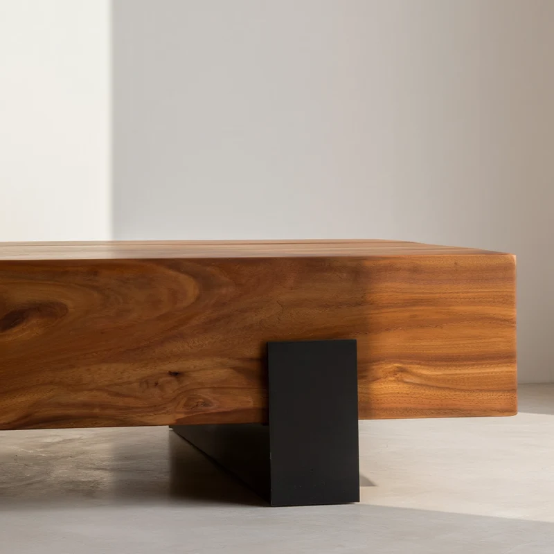 Sofatisch Massivholz, Handgefertigt, Schutzlackversiegelt, Puristisch Modern, 115x44x22cm