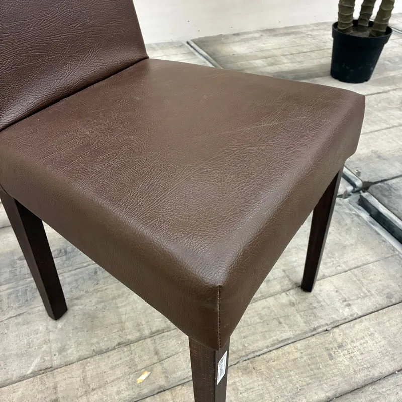 Esszimmerstuhl Braun Kunstleder Gepolstert Stuhl Gebraucht