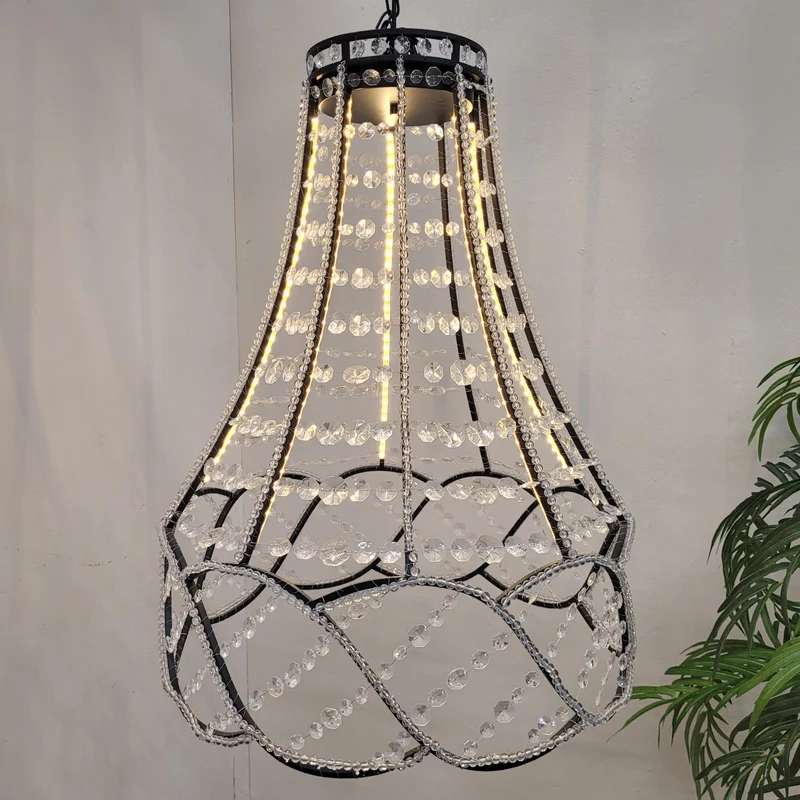 Kare Design Duchess Hängeleuchte Schwarz/Kristall LED-Kronleuchter Deckenlampe Lampe