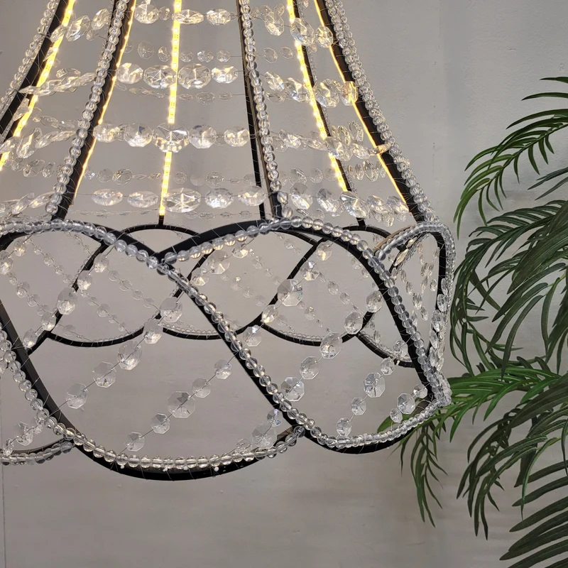 Kare Design Duchess Hängeleuchte Schwarz/Kristall LED-Kronleuchter Deckenlampe Lampe
