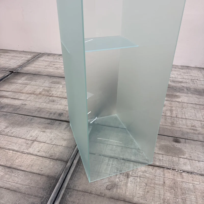 Design Glas Säule Regal Milchglas Vitrine Kasten Gebraucht