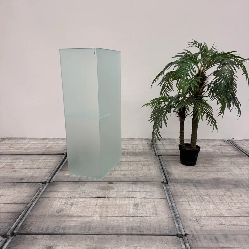 Design Glas Säule Regal Milchglas Vitrine Kasten Gebraucht
