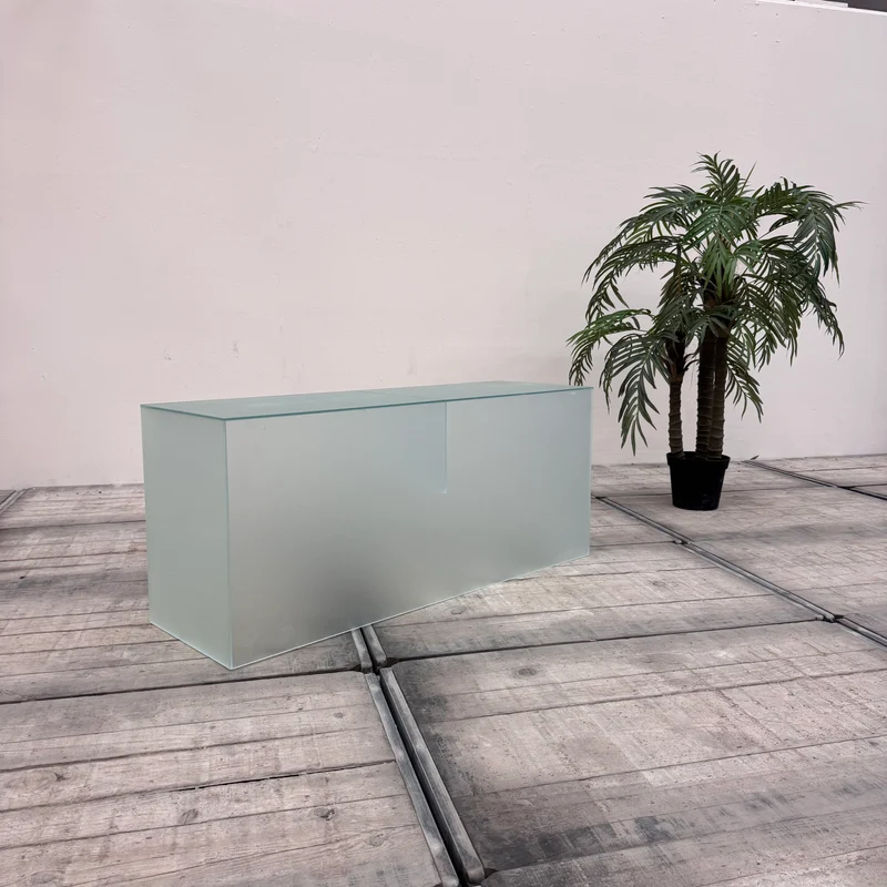 Design Glas Säule Regal Milchglas Vitrine Kasten Gebraucht