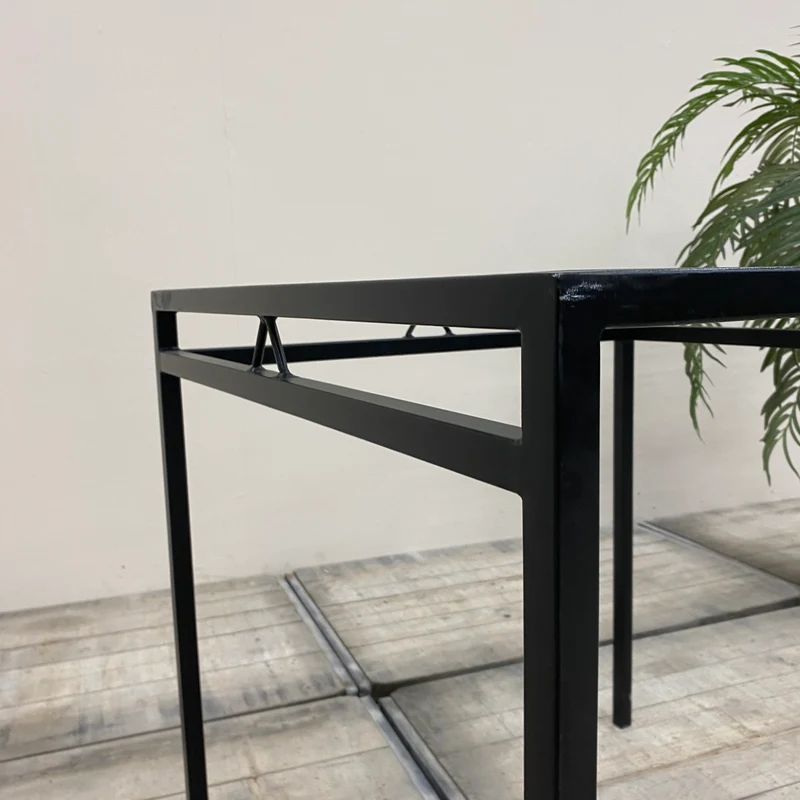 Stehtisch schwarz Glas Eisen Tisch 90x90 eckig Gebraucht