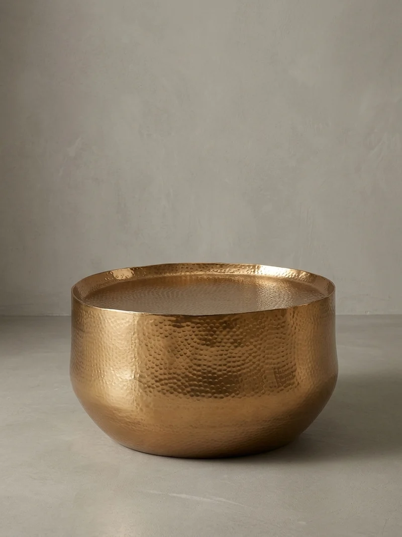 Couchtisch Orientalisch mit Hammerschlag-Struktur aus Aluminium und hohler Bauweise