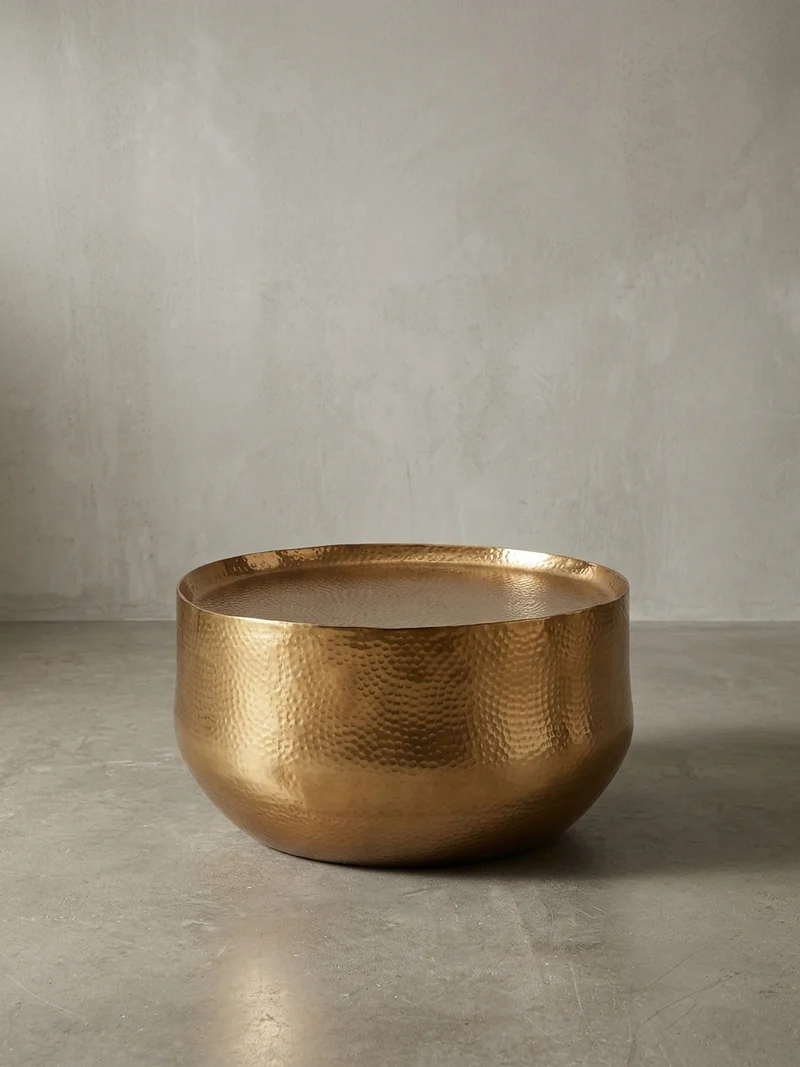 Couchtisch Orientalisch mit Hammerschlag-Struktur aus Aluminium und hohler Bauweise