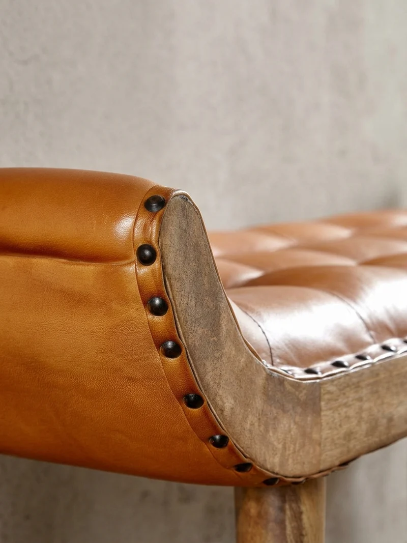 Sitzbank Massivholz Chesterfield Muster