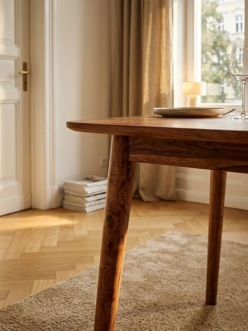 Esszimmertisch – Massivholz Braun 80x80 cm Landhausstil robust