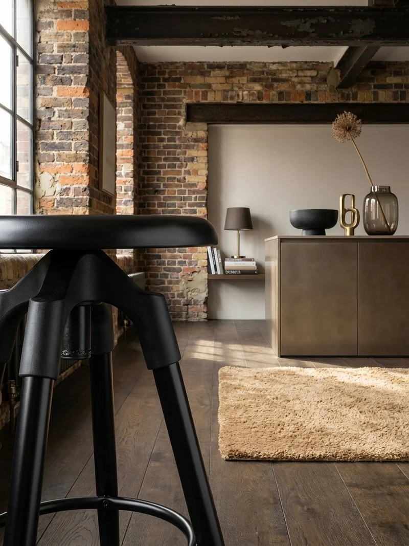 Barhocker Industrial Höhenverstellbar Drehbar Goldfarben