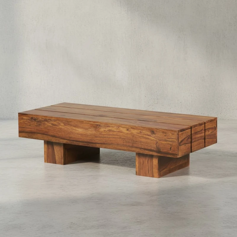 Couchtisch aus Massivholz, handgefertigt, pflegeleicht, aus Akazienholz und Edelholz