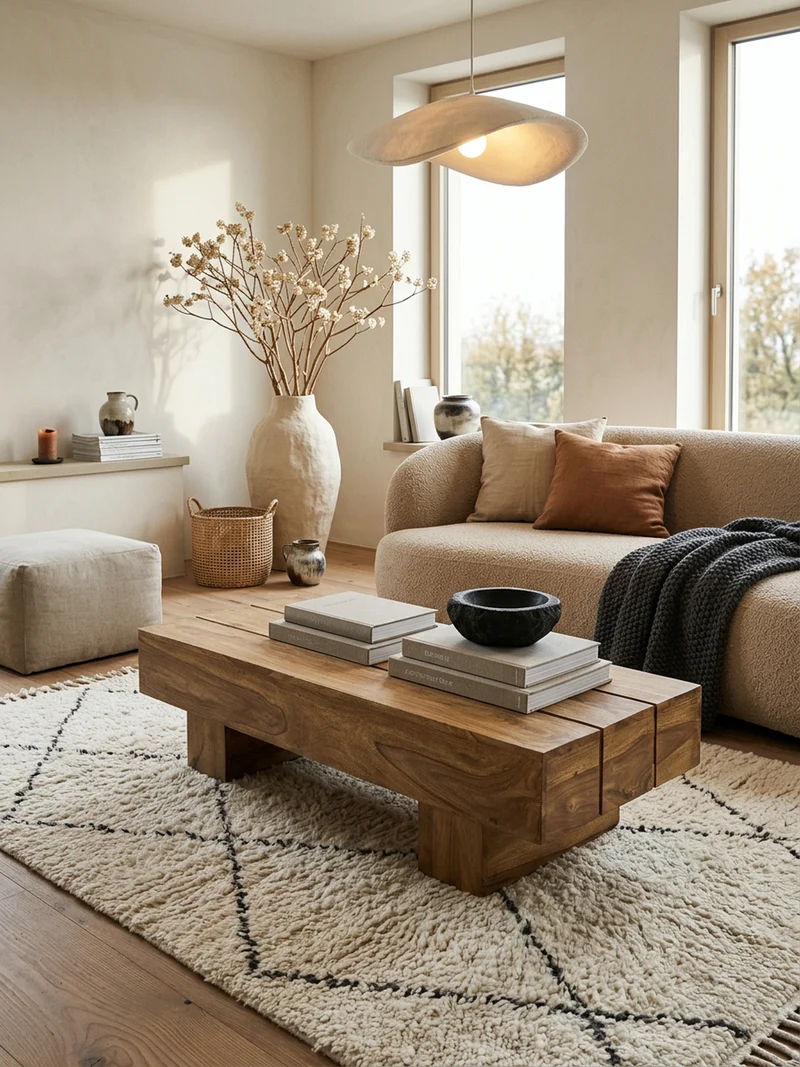 Couchtisch aus Massivholz, handgefertigt, pflegeleicht, aus Akazienholz und Edelholz