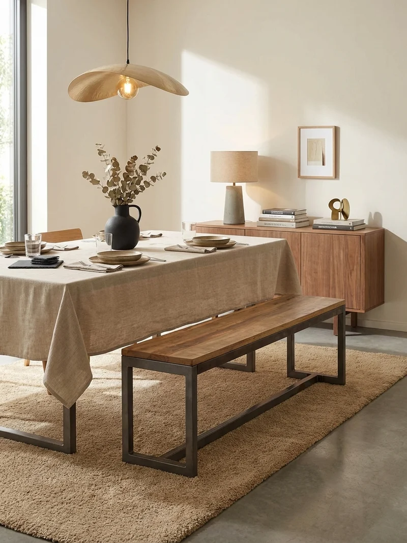 Sitzbank – Mango Massivholz/Metall, Vintage
