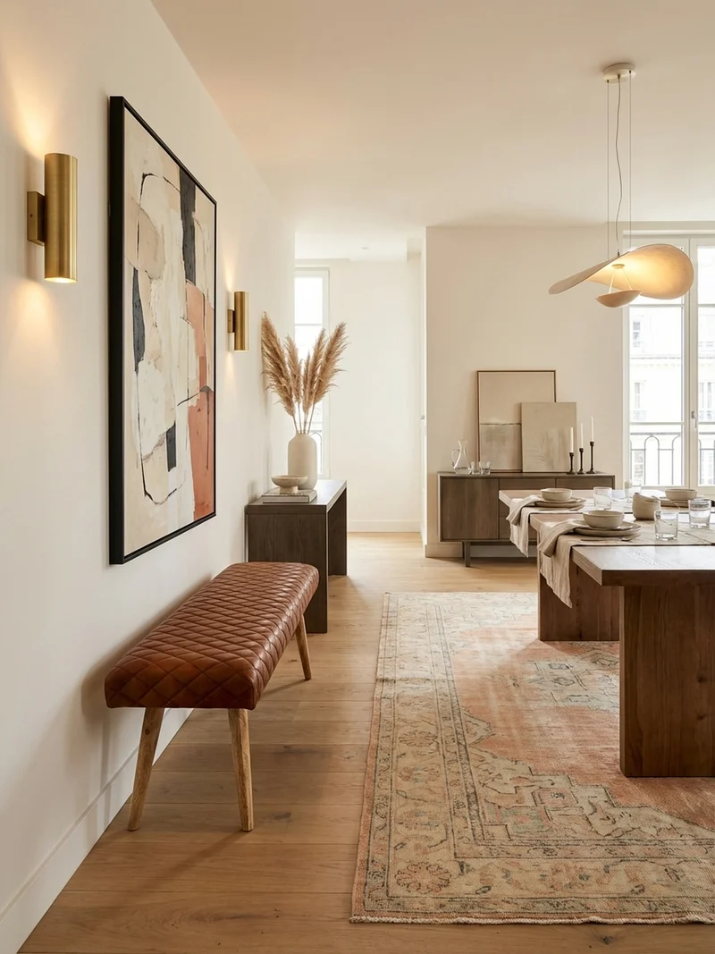 Sitzbank – Echtleder/Holz, Springbock-Stil