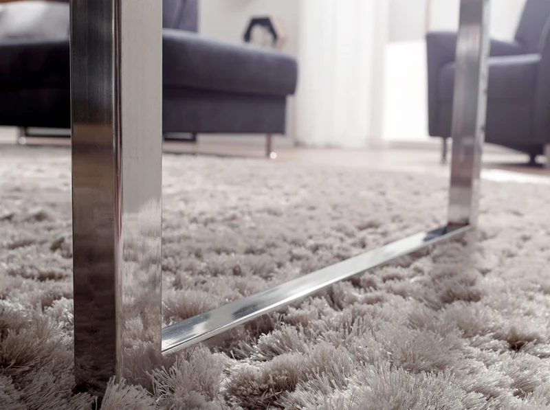 Couchtisch Massivholz mit Chromfüßen Handgefertigt