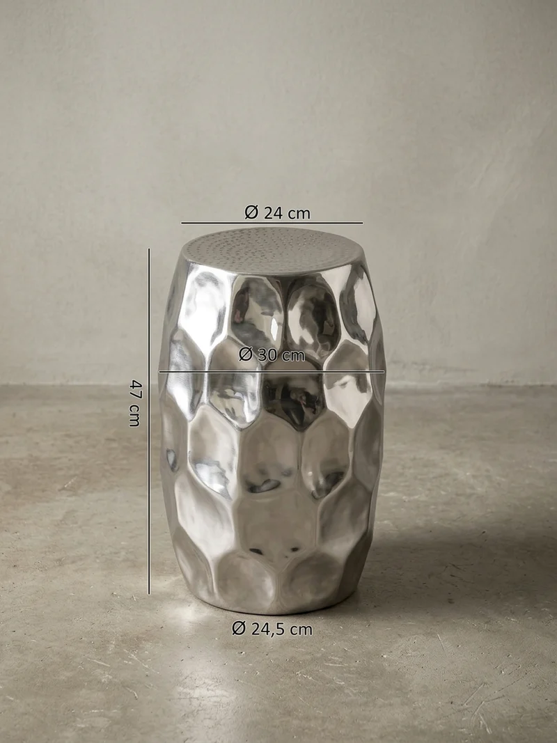 Beistelltisch Aluminium Hammerschlag Pflegeleicht