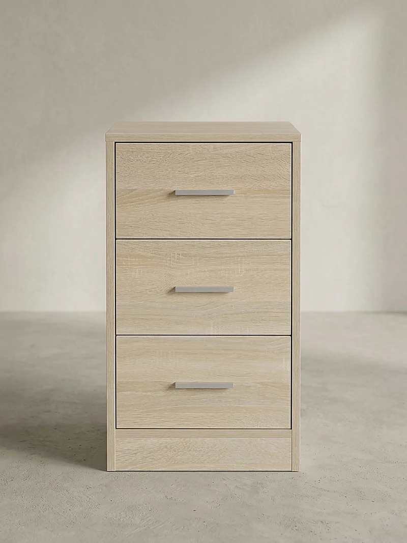 Nachttisch Holz 3 Schubladen Melaminbeschichtet Modern
