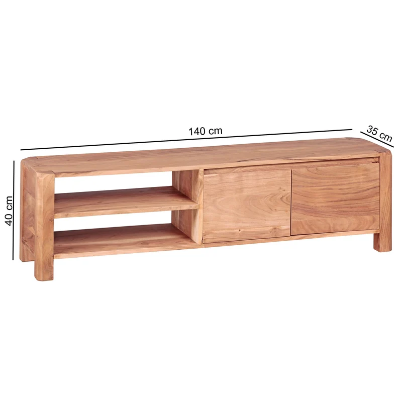 TV-Lowboard Massivholz, 4 Füße, viel Stauraum