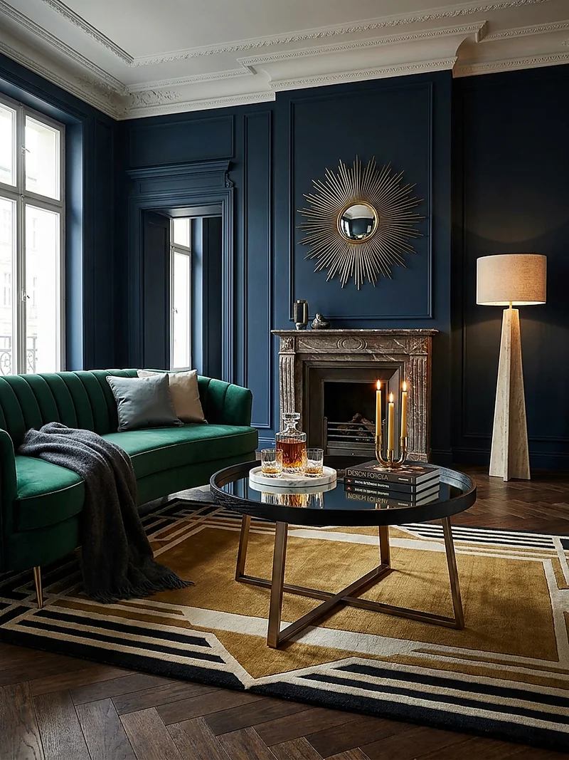 Couchtisch Rund in Gold, Material aus Metall und Glas, mit Maßen 78x42,5 cm für Wohnzimmer