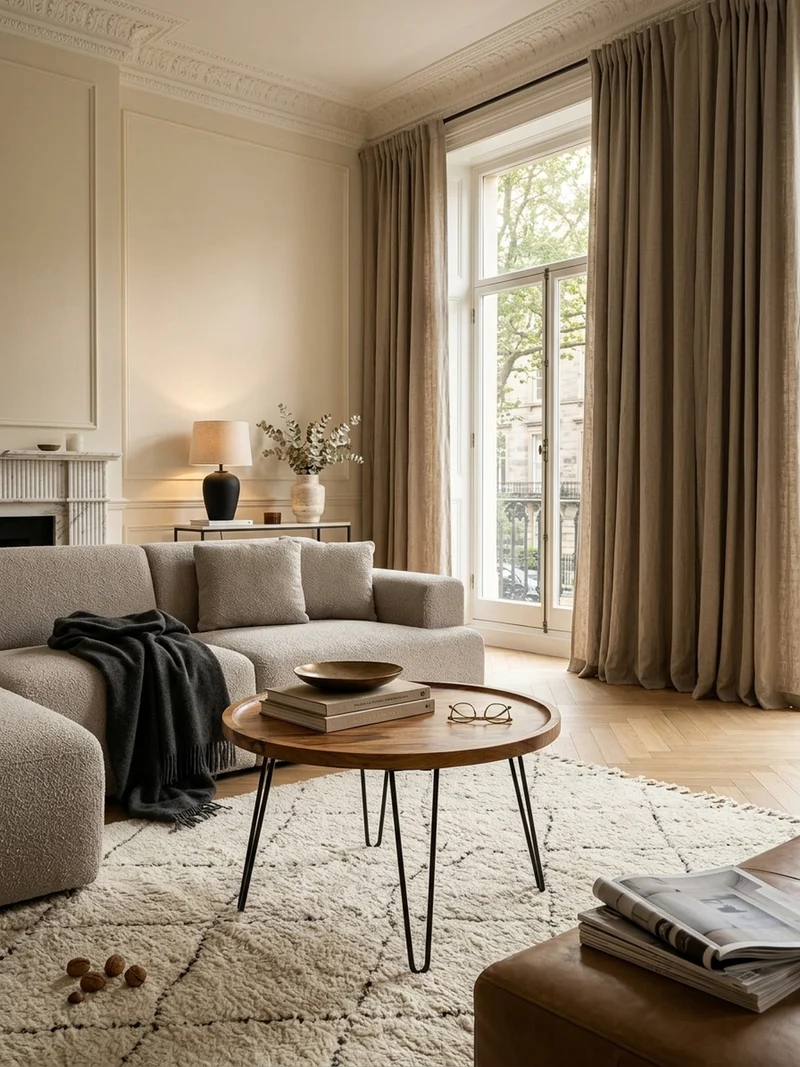 Couchtisch aus Sheeshamholz mit Haarnadelbeinen, modernem Design und großer Ablagefläche