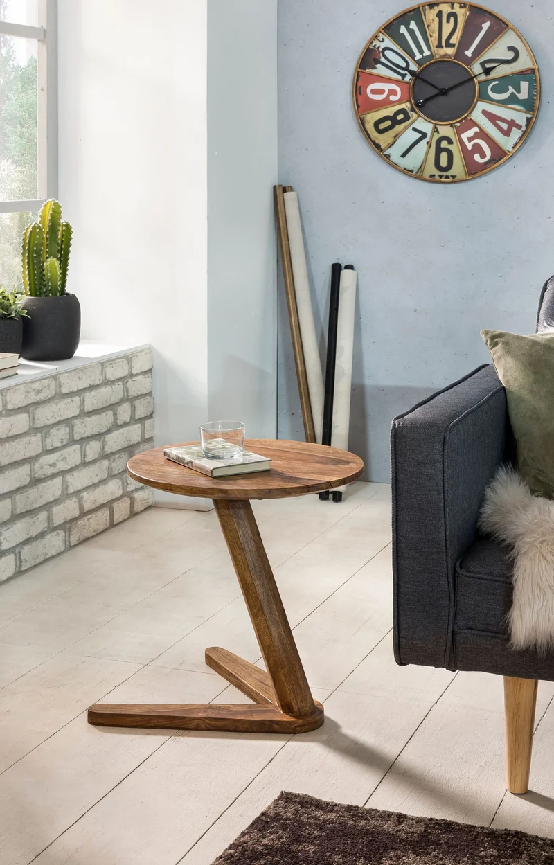 Beistelltisch – Rund Massivholz 50 cm Höhe