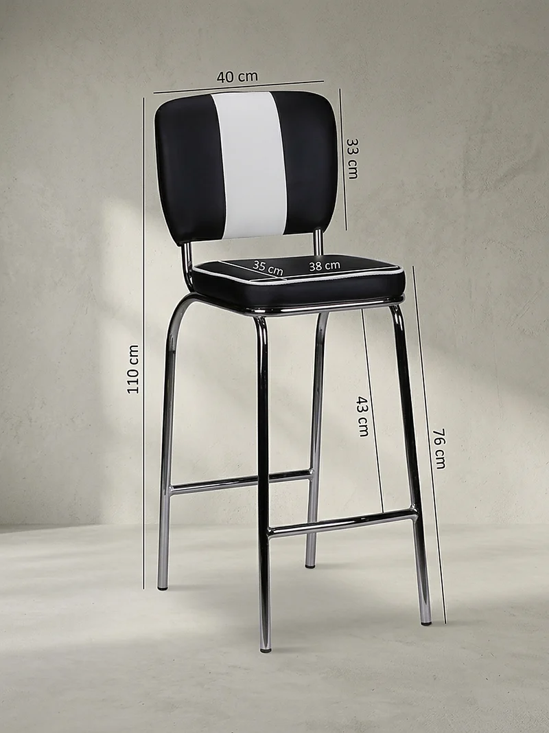 Barhocker Kunstleder Chromfuß Retro