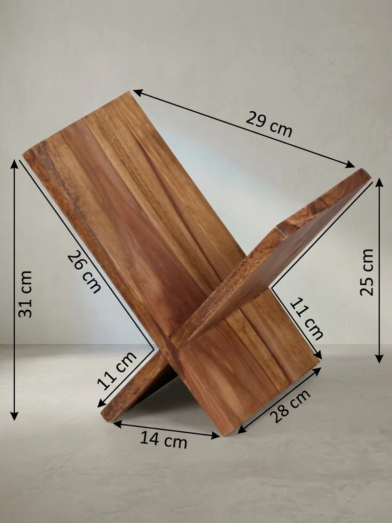 Zeitungsständer Massivholz Handgefertigt X-Form