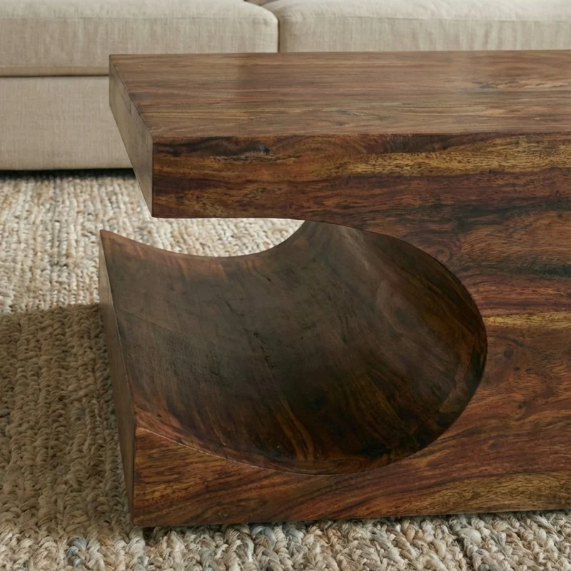 Couchtisch Massivholz mit zwei Ablagefächern, handgefertigt und pflegeleicht