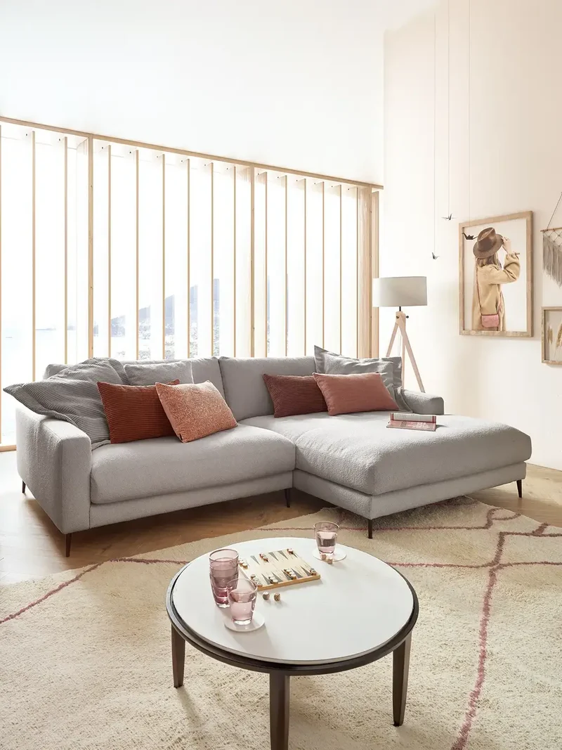 Uptown 2.0 – Ecksofa 1,5-Sitzer mit Armlehne links – Longchair long groß mit Armlehne rechts